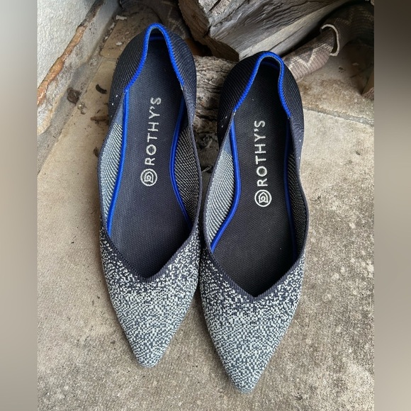 Rothy's The Point Slate Metallic flats Sz-11. C - Picture 2 of 11